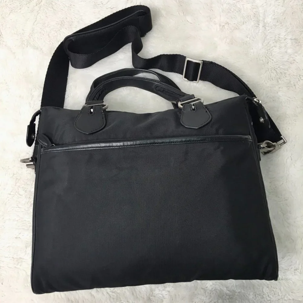 Tumi Women's Black Nylon Canvas Briefcase Laptop Messenger Bag 12.5 x 10.5